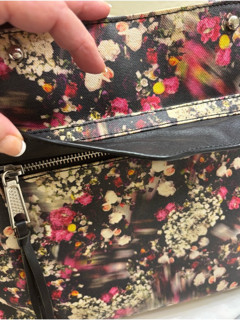 Rebecca Minkoff extra large floral canvas/leather M.A.B. tote - Picture 3 of 11